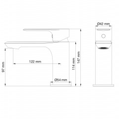 Смеситель для раковины WONZON & WOGHAND BRILLIANT, Брашированное золото (WW-88018079-BG)