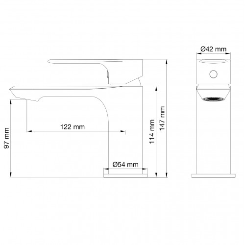 Смеситель для раковины WONZON & WOGHAND BRILLIANT, Брашированное золото (WW-88018079-BG)