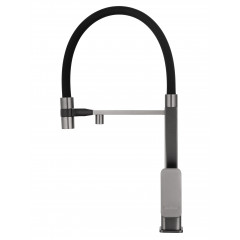 Смеситель для кухни с гибким изливом и подключением фильтра WONZON & WOGHAND, Темный графит (WW-88458012-BGM )