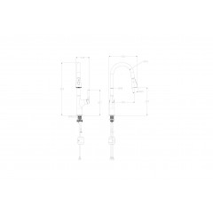 Смеситель для кухни с выдвижным изливом WONZON & WOGHAND, Хром (WW-AE54123-CR)
