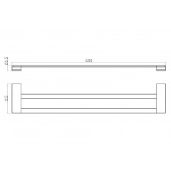 Полотенцедержатель двойной WONZON & WOGHAND ECLIPSE, Темный графит (WW-9111-GM)