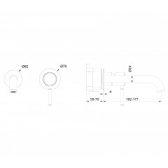 Смеситель для раковины встраиваемый WONZON & WOGHAND TOR, Брашированное золото (WW-88869073-BG)