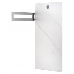 Полотенцесушитель электрический с каменной плитой Белый мрамор WONZON & WOGHAND STUTTGART, Брашированный никель (WW-A501-BR)