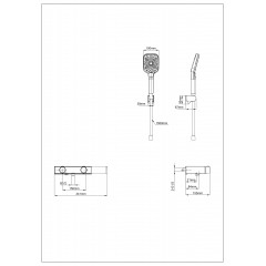 Смеситель для ванны с душем и термостатом WONZON & WOGHAND Shelf, Темный графит (WW-B2551-BGG)