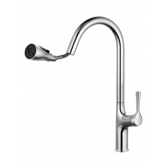 Смеситель для кухни с выдвижным изливом WONZON & WOGHAND, Хром (WW-AE54123-CR)