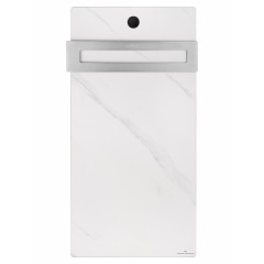 Полотенцесушитель электрический с каменной плитой Белый мрамор WONZON & WOGHAND STUTTGART, Брашированный никель (WW-A501-BR)