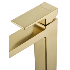 Смеситель для раковины высокий WONZON & WOGHAND CUBE 2.0, Брашированное золото (WW-88019068-BG)