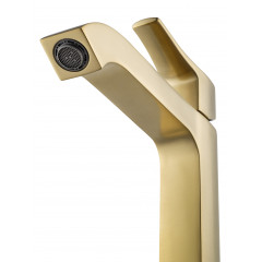 Смеситель для раковины высокий WONZON & WOGHAND FLEX, Брашированное золото (WW-88019072-BG)