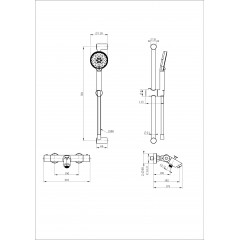 Смеситель для ванны с душевым гарнитуром и термостатом WONZON & WOGHAND, Черный матовый (WW-C2002-A-MB)