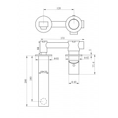 Смеситель для раковины встраиваемый WONZON & WOGHAND, Брашированное золото (WW-105-BG)