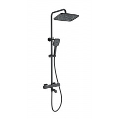 Душевая система с термостатом WONZON & WOGHAND STAY 2, Черный матовый (WW-B3016-T1-MB)