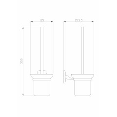 Туалетный ершик в комплекте WONZON & WOGHAND PORTO, Хром (WW-1901)