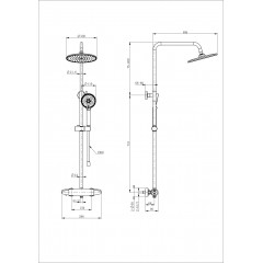 Душевая система с термостатом WONZON & WOGHAND CAPSULE, Брашированное золото (WW-B3031-A- BG)