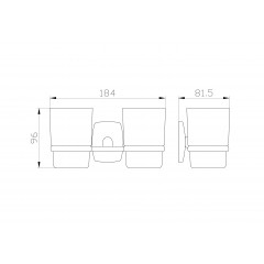 Два стакана для зубных щеток с держателем WONZON & WOGHAND PORTO, Хром (WW-1801)