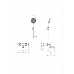 Смеситель для ванны с душем и термостатом WONZON & WOGHAND INN 1, Черный матовый (WW-B3013-A1-MB)