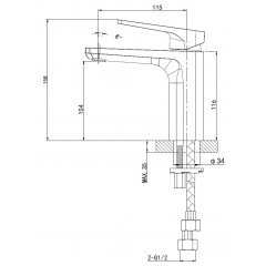 Смеситель для раковины WONZON & WOGHAND ATHENS, Хром (WW-081103-CR)