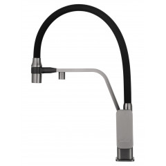 Смеситель для кухни с гибким изливом и подключением фильтра WONZON & WOGHAND, Темный графит (WW-88458013-BGM)