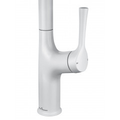 Смеситель для кухни с выдвижным изливом WONZON & WOGHAND, Белый матовый (WW-AE54123-MW)