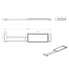 Раздвижная полка WONZON & WOGHAND, Хром (WW-V3701-CR)