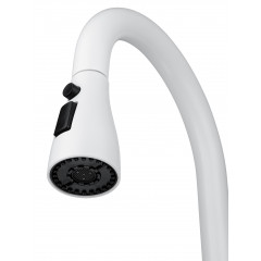 Смеситель для кухни с выдвижным изливом WONZON & WOGHAND, Белый матовый (WW-121E201B-MW)