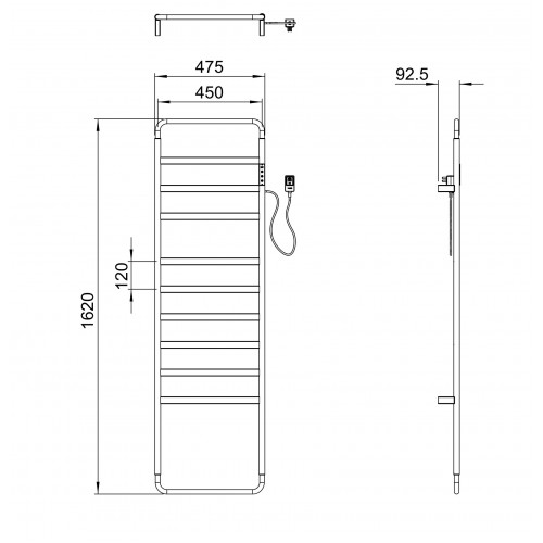 Полотенцесушитель электрический WONZON & WOGHAND DÜSSELDORF, Темный графит (WW-A204-GM)