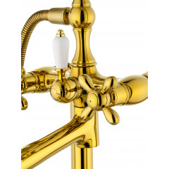 Смеситель для ванны напольного монтажа WONZON & WOGHAND RETRO, Глянцевое золото (WW-88649020-PG)