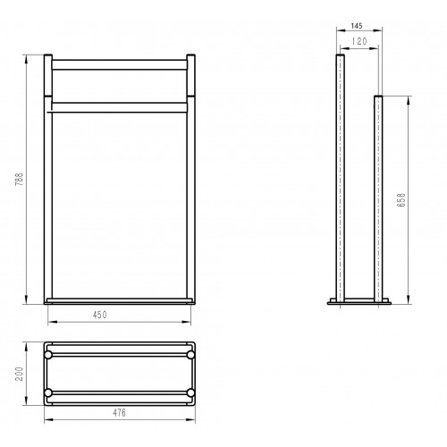 Стойка для полотенец WONZON & WOGHAND, Темный графит (WW-V4901-GM)