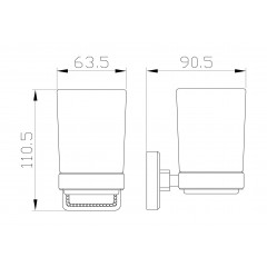 Стакан для зубных щеток с держателем WONZON & WOGHAND ROMA, Бронза (WW-7221)