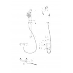 Смеситель для душа с гарнитуром WONZON & WOGHAND, Хром (WW-AE3103-CR)