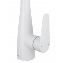 Смеситель для кухни с выдвижным изливом WONZON & WOGHAND, Белый матовый (WW-121E201B-MW)