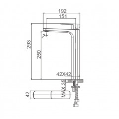 Смеситель для раковины высокий WONZON & WOGHAND ARNIE, Черный матовый (WW-691104-MB)