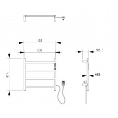 Полотенцесушитель электрический WONZON & WOGHAND BONN, Брашированный никель (WW-AL404-BR)