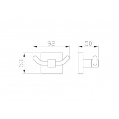 Двойной крючок для ванной WONZON & WOGHAND POLO, Хром (WW-8925)