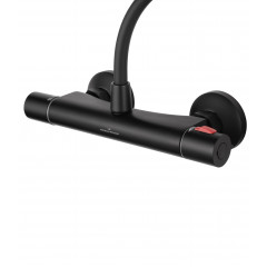 Смеситель для душа с термостатом WONZON & WOGHAND INN 5, Черный матовый (WW-B1005-A-MB)