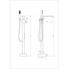Смеситель для ванны напольного монтажа WONZON & WOGHAND STICK, Хром (WW-88649901-CR)