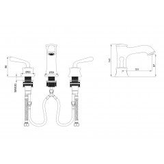 Смеситель для раковины на 3 отверстия WONZON & WOGHAND STEAM, Брашированное золото (WW-88159008- BG)