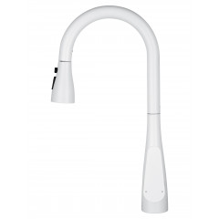 Смеситель для кухни с выдвижным изливом WONZON & WOGHAND, Белый матовый (WW-121E201B-MW)