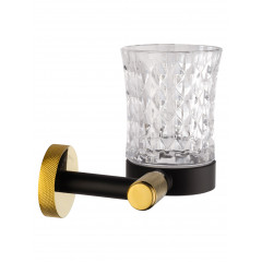 Стакан для зубных щеток с держателем WONZON & WOGHAND MAJESTIC, Черный/Золото (WW-9221)