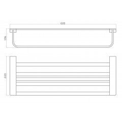 Полотенцедержатель с полкой WONZON & WOGHAND ECLIPSE, Черный (WW-9181-BL)