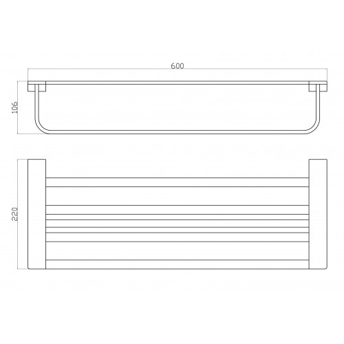 Полотенцедержатель с полкой WONZON & WOGHAND ECLIPSE, Черный (WW-9181-BL)