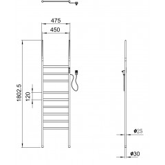 Полотенцесушитель электрический напольный WONZON & WOGHAND BREMEN, Темный графит (WW-A207-GM)