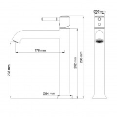 Смеситель для раковины высокий WONZON & WOGHAND TOR, Розовое золото (WW-88019073-RG)