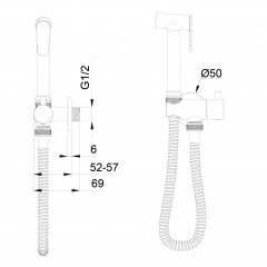 Смеситель с гигиеническим душем встраиваемый WONZON & WOGHAND, Брашированное золото (WW-88809903-BG)
