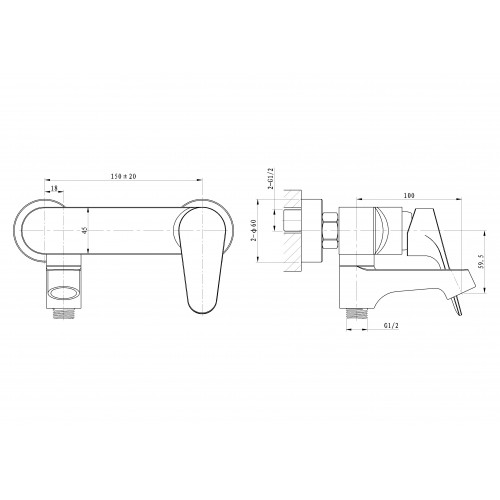 Смеситель для ванны WONZON & WOGHAND BALANCE, Хром (WW-053101-CR)
