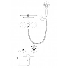 Смеситель для ванны с душем WONZON & WOGHAND STEAM, Хром (WW-88639008-CR)