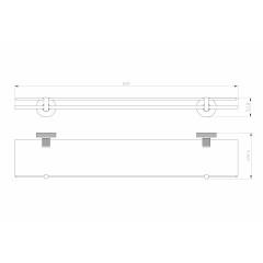 Стеклянная полка для ванной WONZON & WOGHAND MAJESTIC, Черный/Золото (WW-9227)