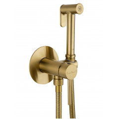 Смеситель с гигиеническим душем встраиваемый WONZON & WOGHAND STICK, Брашированное золото (WW- 88829902-BG)