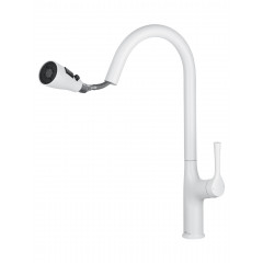 Смеситель для кухни с выдвижным изливом WONZON & WOGHAND, Белый матовый (WW-AE54123-MW)