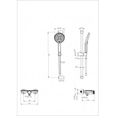 Смеситель для душа с гарнитуром WONZON & WOGHAND ClickPlate, Черный матовый (WW-B2052-A-MB)