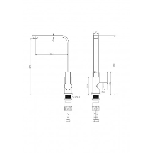 Смеситель для кухни WONZON & WOGHAND, Белый матовый (WW-AE4550-MW)